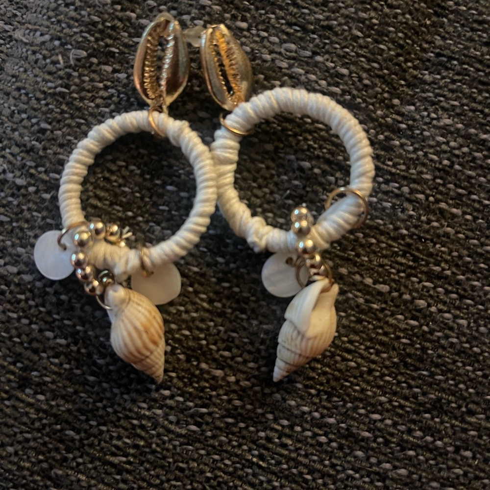 Elegant Shell Hoop Earrings